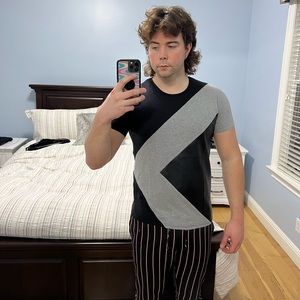 Zara Men’s Size XL Two Tone With Faux Leather Shirt